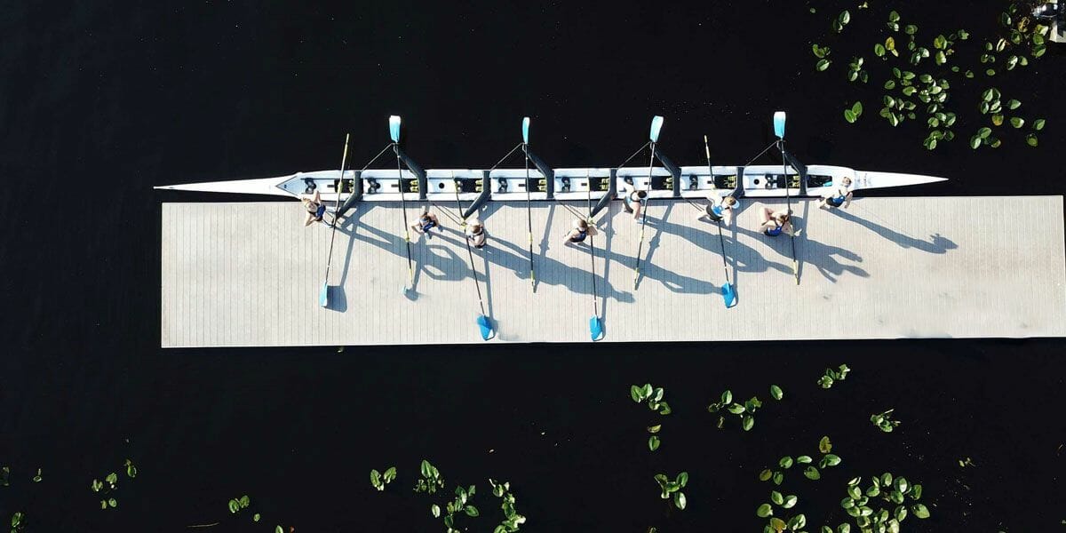 overhead of rowing dock